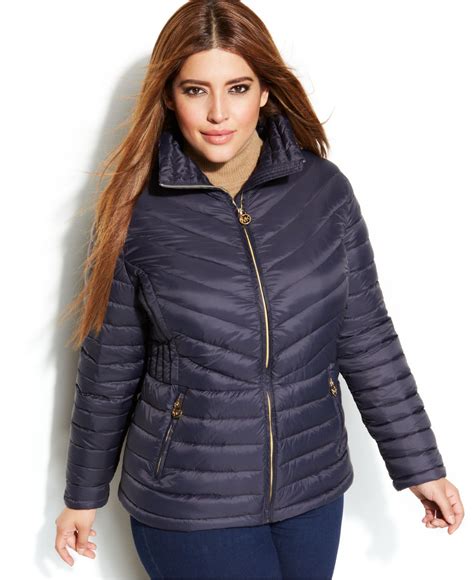 michael kors navy down coat|michael kors packable down jacket.